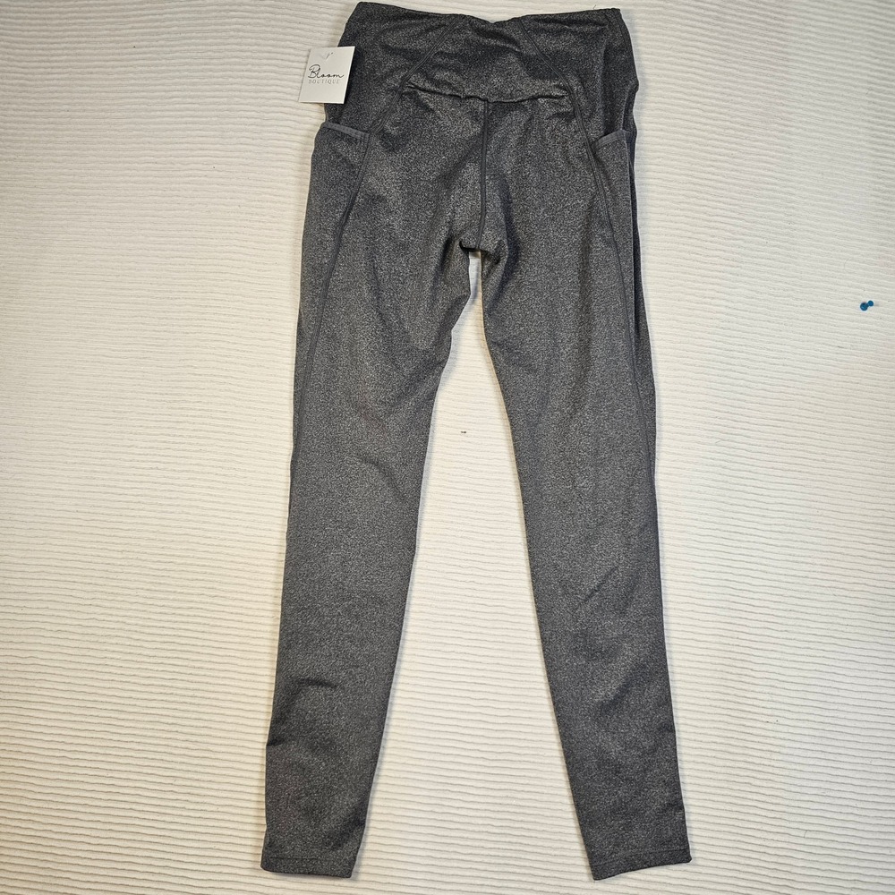 Gymshark Womens High Waisted Leggings Charcoal Grey Marl Athletic Yoga Pants S - Picture 6 of 6